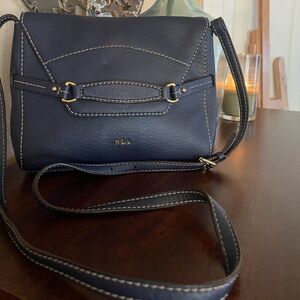Lauren Ralph Lauren Navy Leather crossbody with stitching